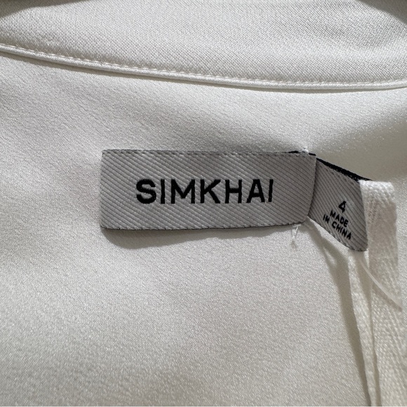 NWT Simkhai Amory Gown Bridal Wedding Formal Preppy Monochrome Chic Ivory Sz 4 - Picture 6 of 16